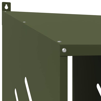 Chicken Nesting Box with 3 Compartments Olive Green Metal