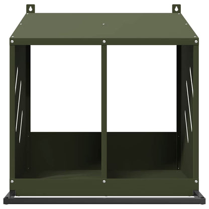 Chicken Nesting Box with 2 Compartments Olive Green Metal