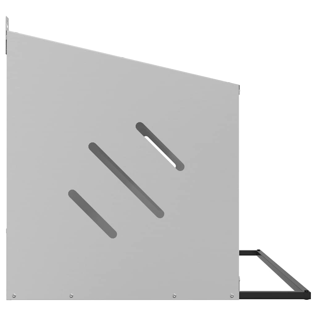 Chicken Nesting Box with 2 Compartments Galvanized Silver Metal