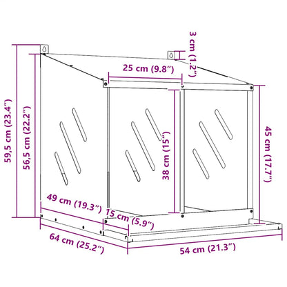 Chicken Nesting Box with 2 Compartments Galvanized Silver Metal