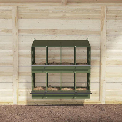 Chicken Nesting Box with 8 Compartments Olive Green Metal