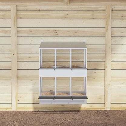 Chicken Nesting Box with 6 Compartments Galvanized Silver Metal