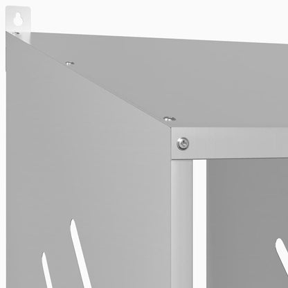 Chicken Nesting Box with 6 Compartments Galvanized Silver Metal