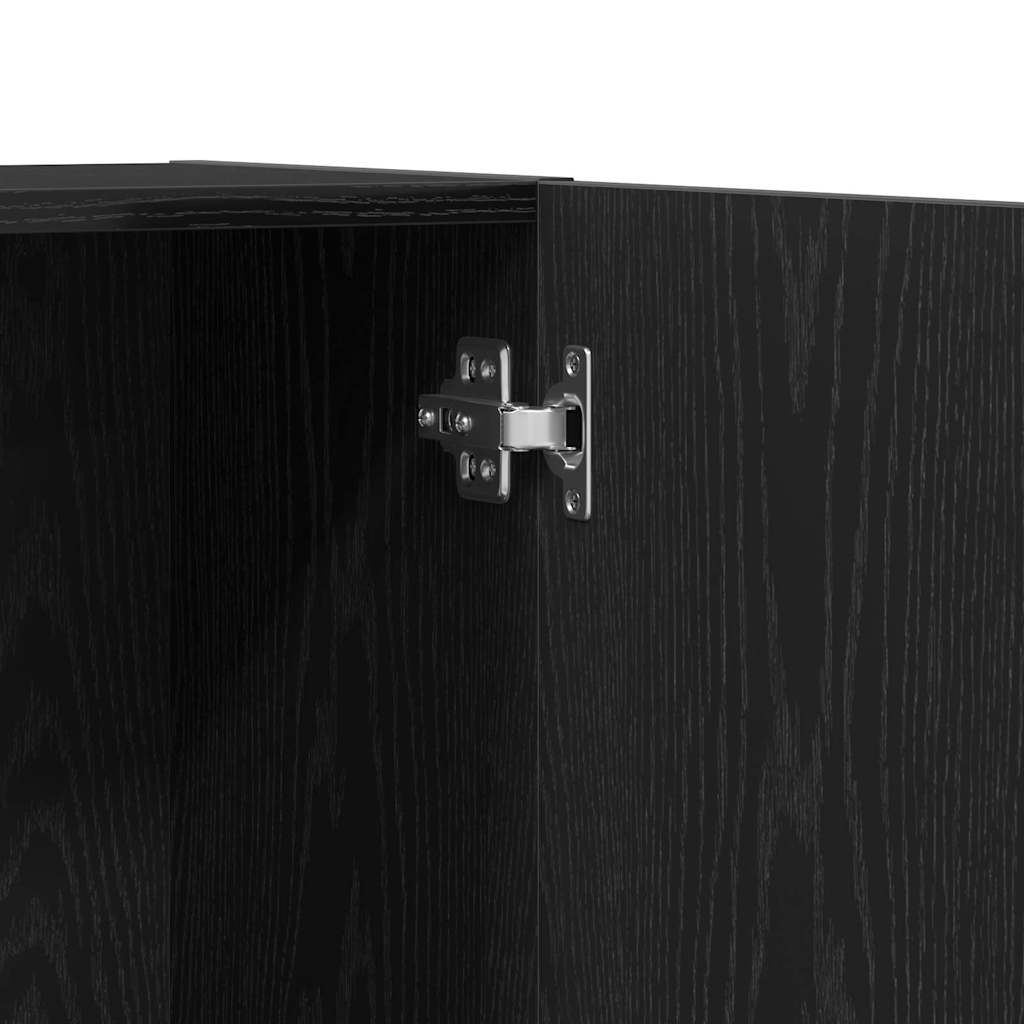 Black Oak Office Cabinet 60 x 32 x 190 cm, made from engineered wood.