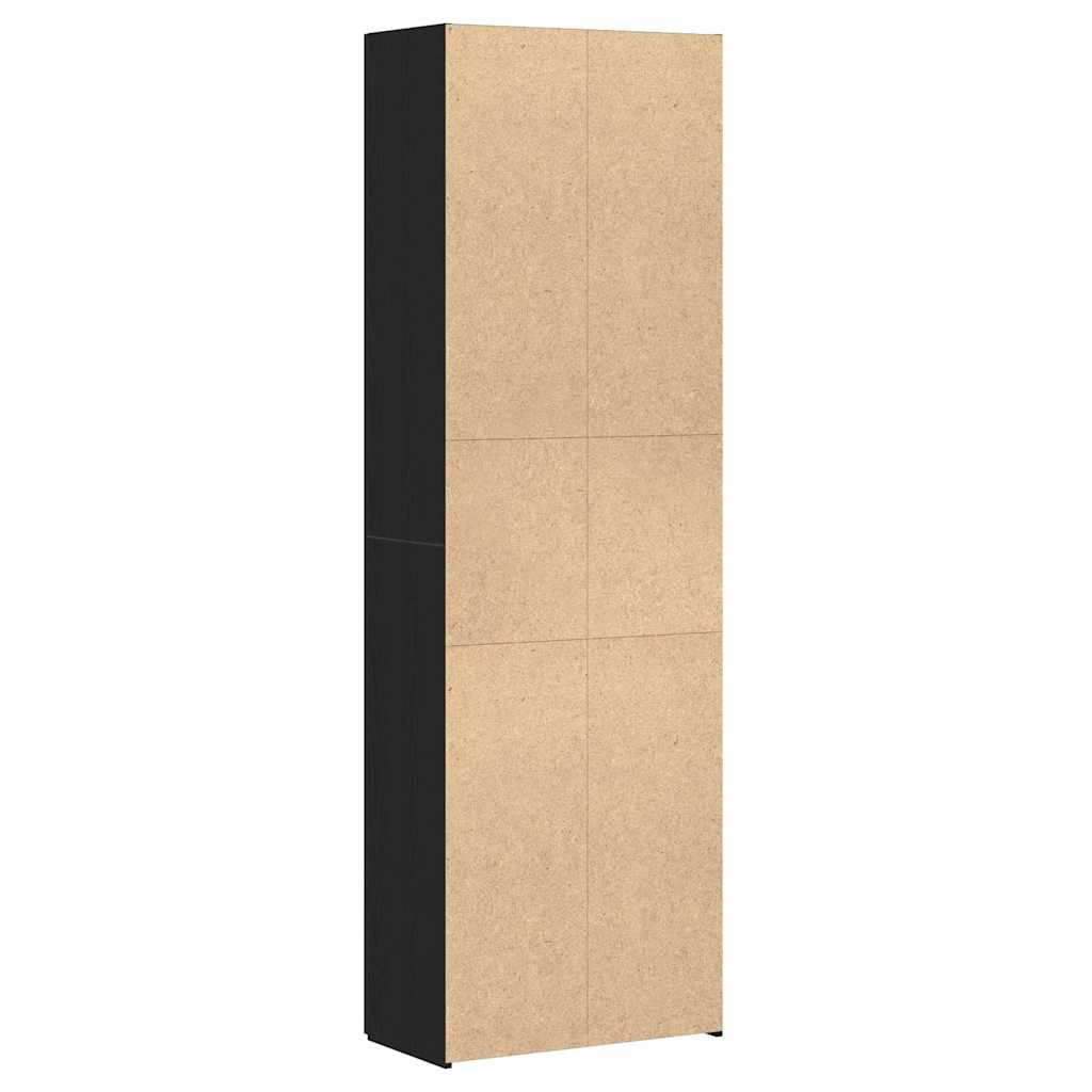 Black Oak Office Cabinet 60 x 32 x 190 cm, made from engineered wood.