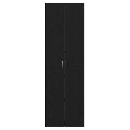 Black Oak Office Cabinet 60 x 32 x 190 cm, made from engineered wood.