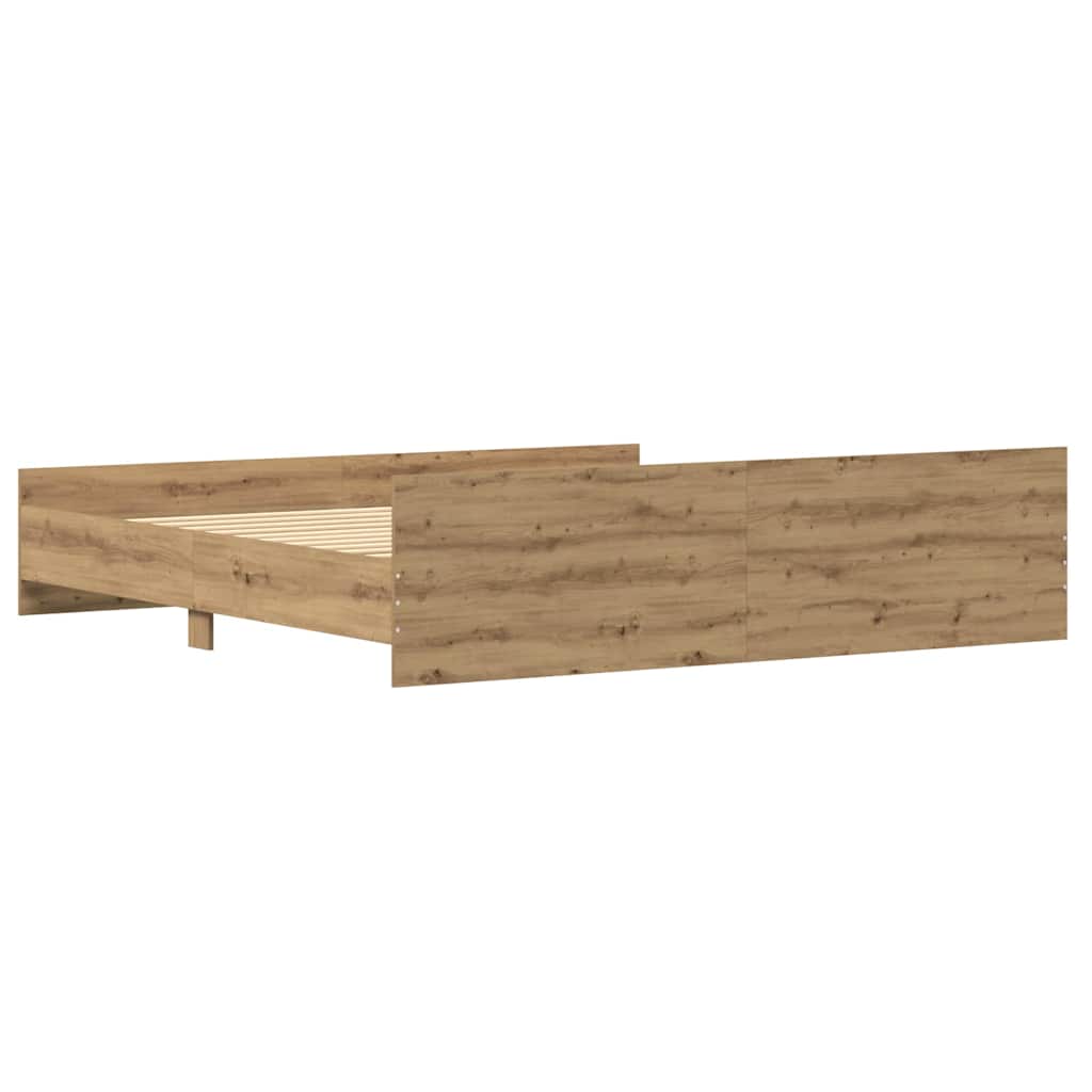 Bed Frame Artisan oak 200 x 200 cm Engineered wood