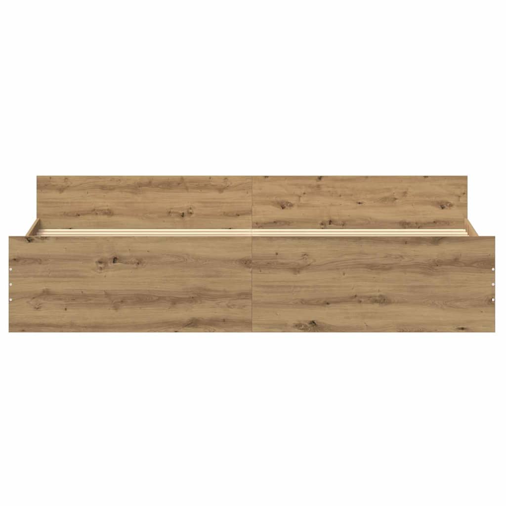 Bed Frame Artisan oak 200 x 200 cm Engineered wood