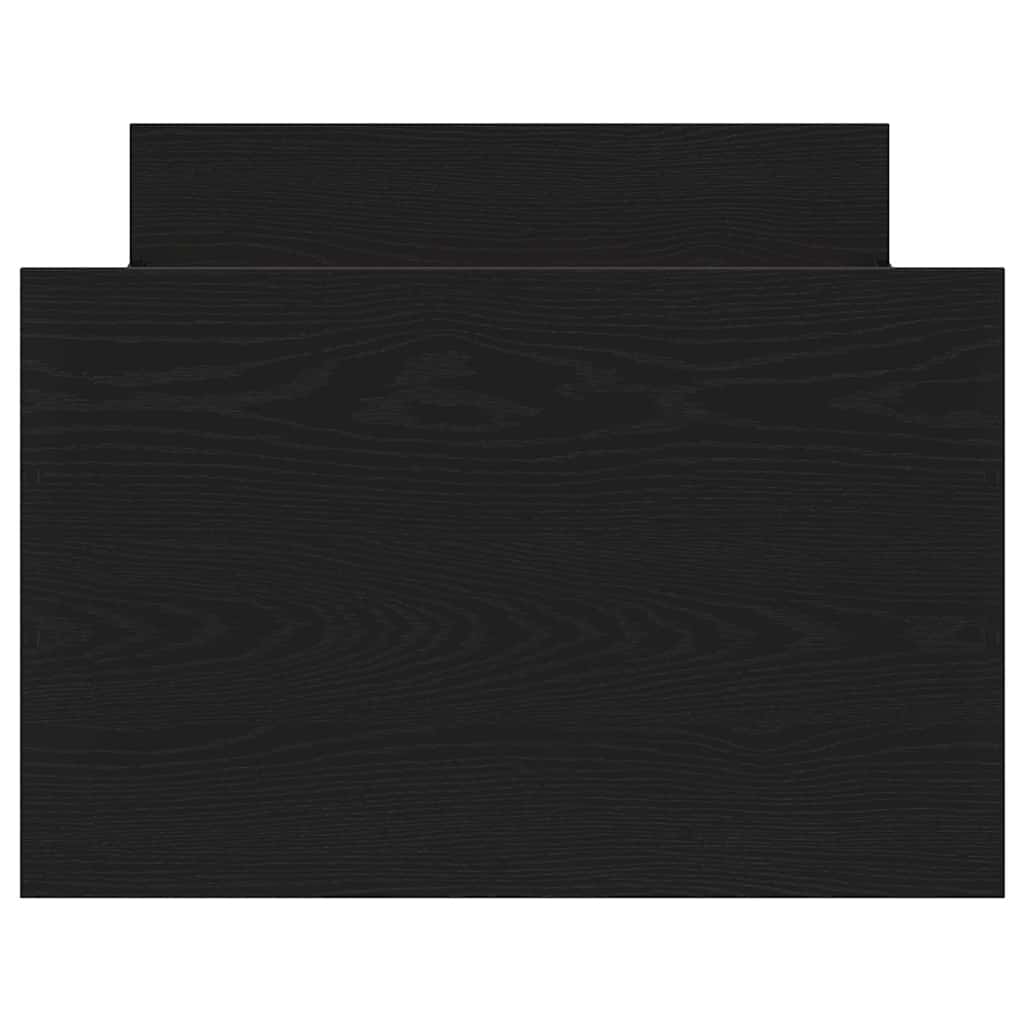 Bed Frame with Headboard Black oak 75 x 190 cm Engineered wood