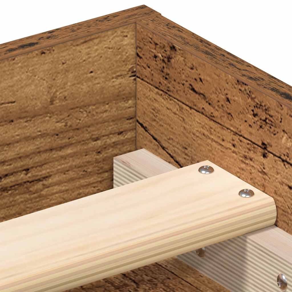 Bed Frame without Mattress Old Wood 75x190 cm Engineered Wood