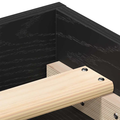 Bed Frame without Mattress Black Oak 75x190 cm Engineered Wood
