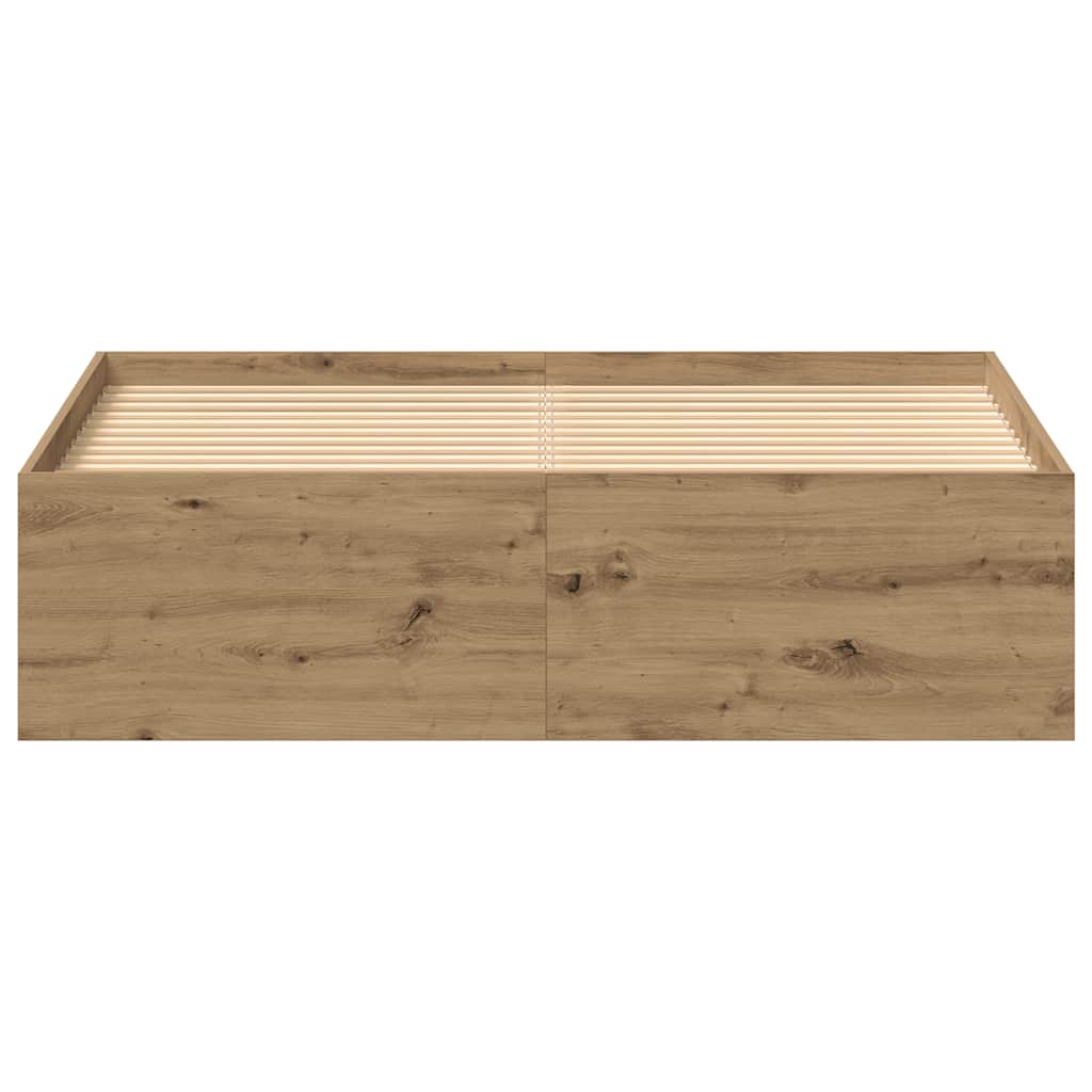 Bed Frame without Mattress Artisan Oak 135x190 cm Engineered Wood