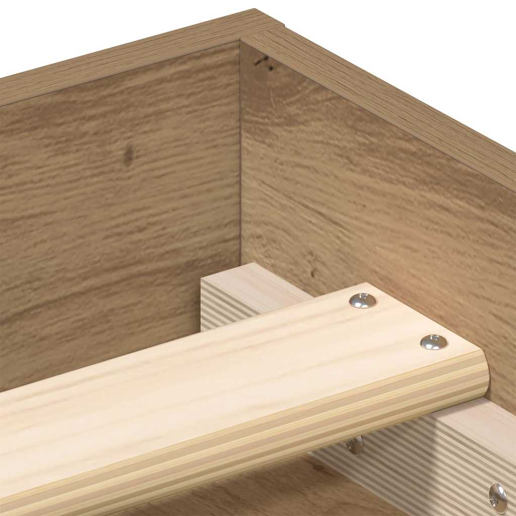 Bed Frame without Mattress Artisan Oak 135x190 cm Engineered Wood