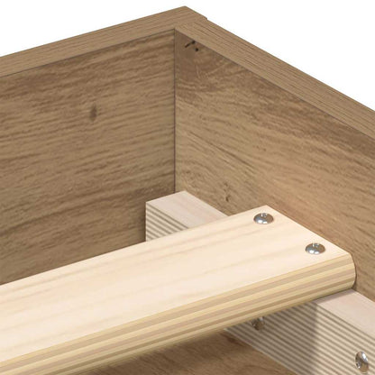 Bed Frame without Mattress Artisan Oak 135x190 cm Engineered Wood
