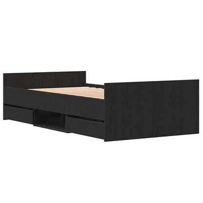 Bed Frame with Headboard Black oak 90 x 190 cm Engineered wood