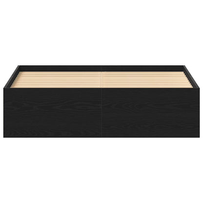 Bed Frame without Mattress Black Oak 120x200 cm Engineered Wood
