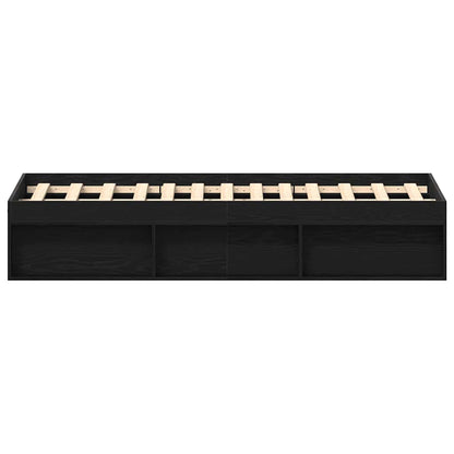 Bed Frame without Mattress Black Oak 120x200 cm Engineered Wood