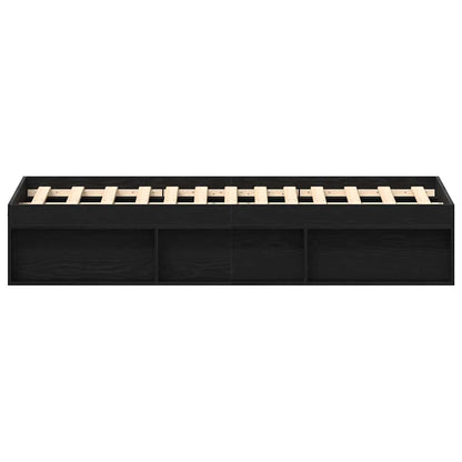 Bed Frame without Mattress Black Oak 120x190 cm Engineered Wood
