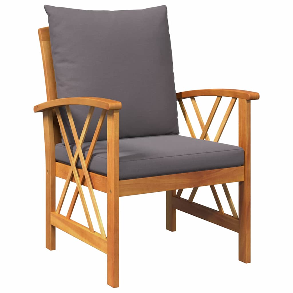 Garden Sofa Set with Cushion 3 pcs Brown Solid acacia wood