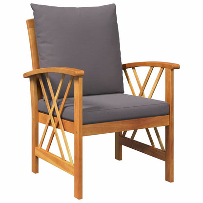 Garden Sofa Set with Cushion 3 pcs Brown Solid acacia wood