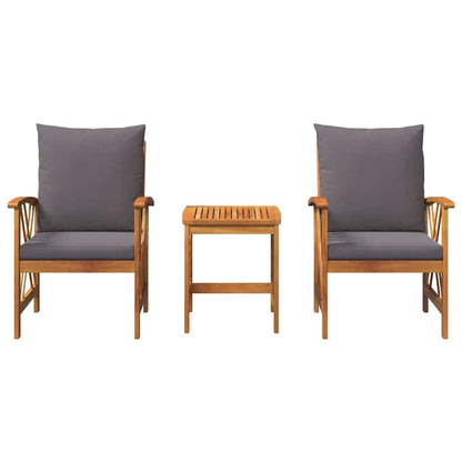 Garden Sofa Set with Cushion 3 pcs Brown Solid acacia wood