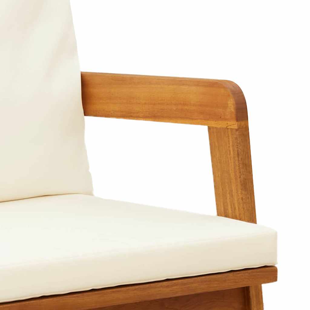 Garden Chair with Cushion 2 pcs Brown Solid Acacia wood