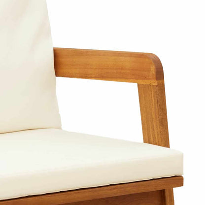 Garden Chair with Cushion 2 pcs Brown Solid Acacia wood