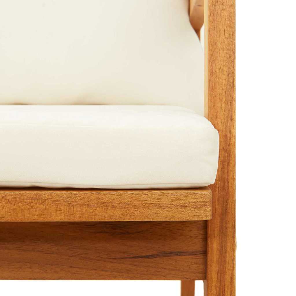 Garden Chair with Cushion 2 pcs Brown Solid Acacia wood