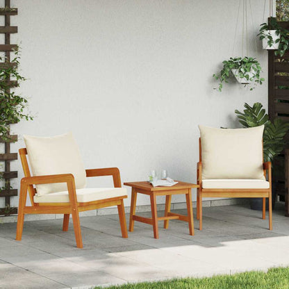 Garden Chair with Cushion 2 pcs Brown Solid Acacia wood