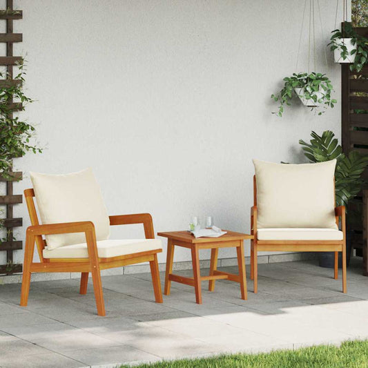 Garden Chair with Cushion 2 pcs Brown Solid Acacia wood