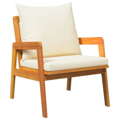 Garden Chair with Cushion 2 pcs Brown Solid Acacia wood