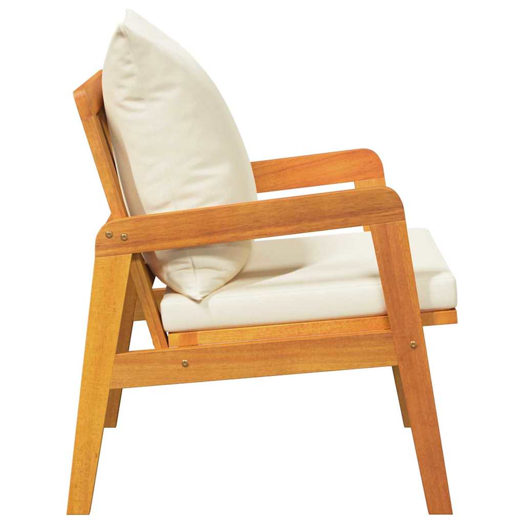 Garden Chair with Cushion 2 pcs Brown Solid Acacia wood