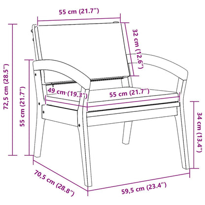 Garden Chair 2 pcs Brown Solid Acacia wood