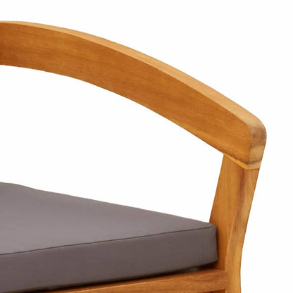 Garden Chair with Cushion 2 pcs Brown Solid Acacia wood