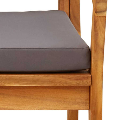 Garden Chair with Cushion 2 pcs Brown Solid Acacia wood