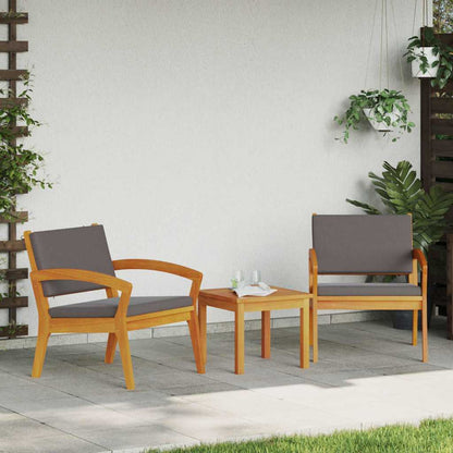 Garden Chair with Cushion 2 pcs Brown Solid Acacia wood