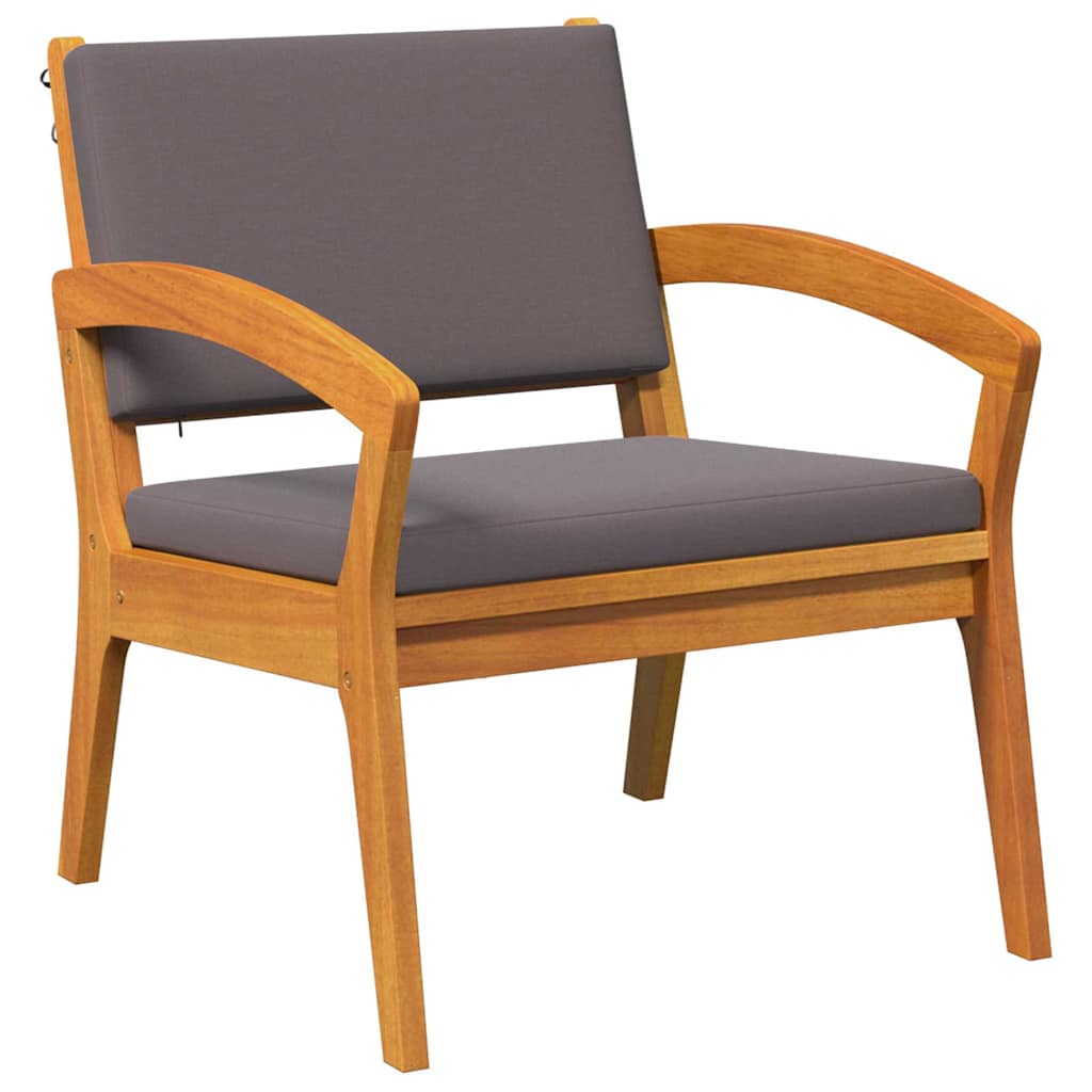 Garden Chair with Cushion 2 pcs Brown Solid Acacia wood