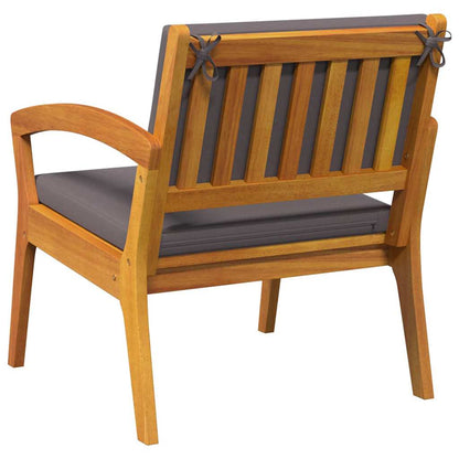 Garden Chair with Cushion 2 pcs Brown Solid Acacia wood