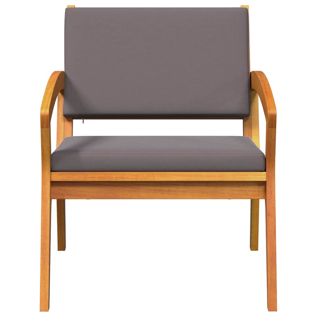 Garden Chair with Cushion 2 pcs Brown Solid Acacia wood