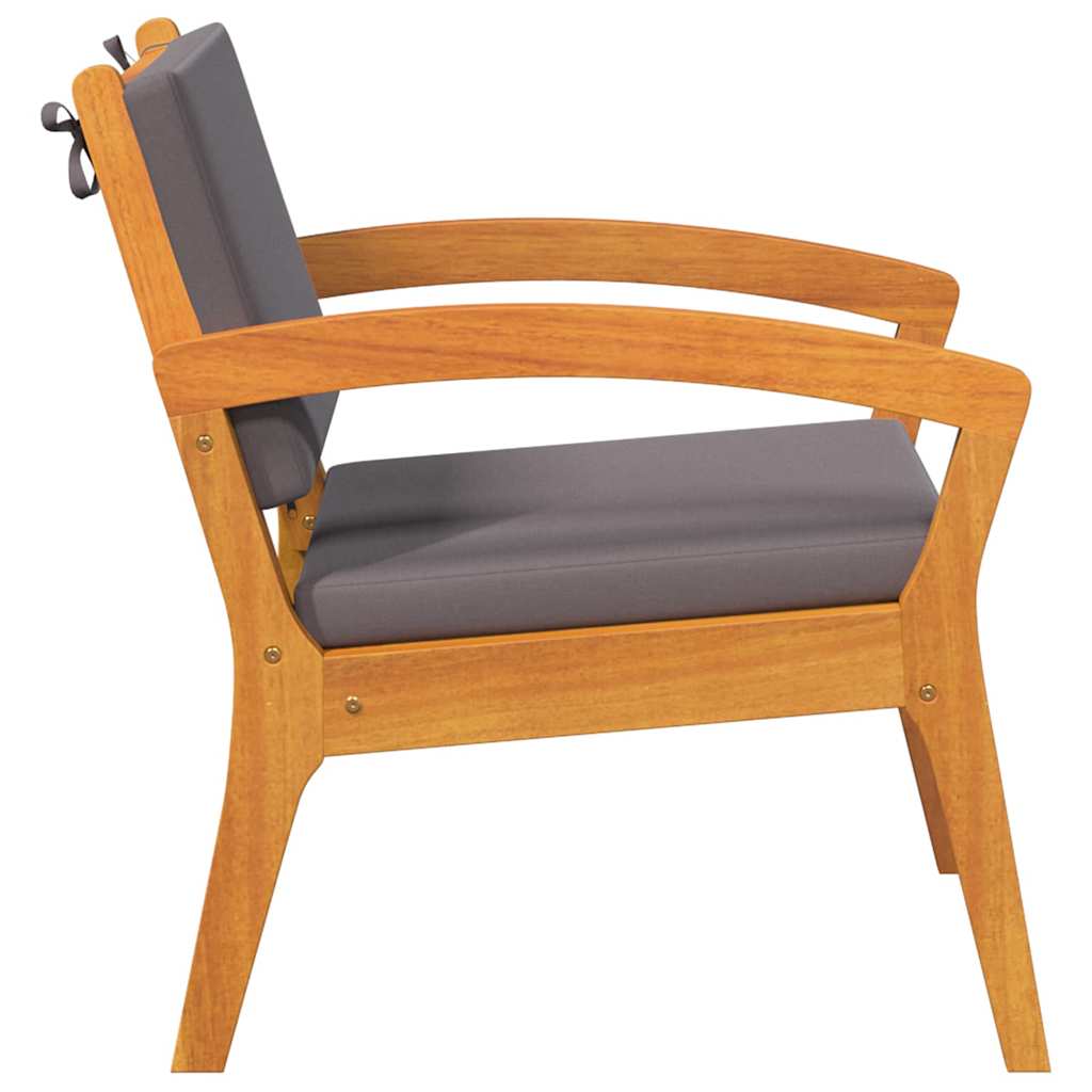Garden Chair with Cushion 2 pcs Brown Solid Acacia wood