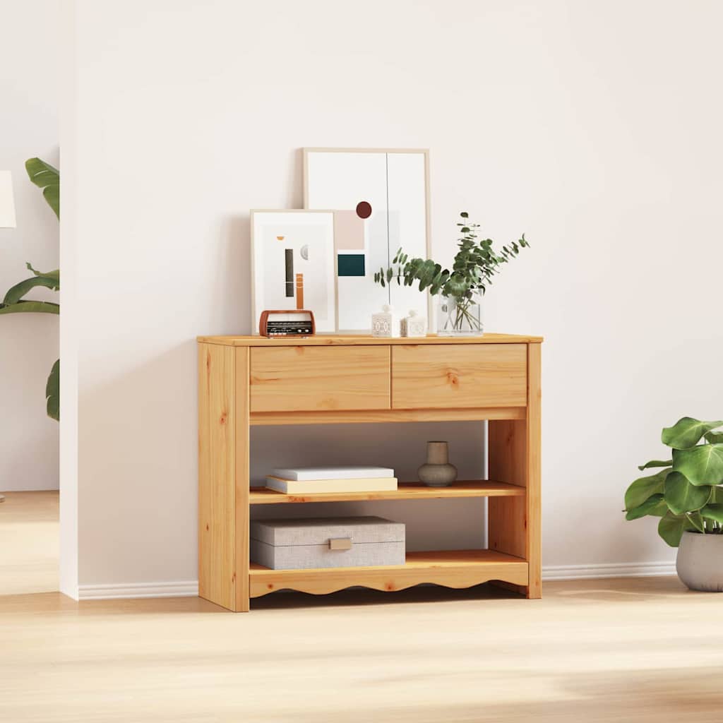 Console Table Drammen Oak 89.5 x 37 x 73 cm Solid pine wood