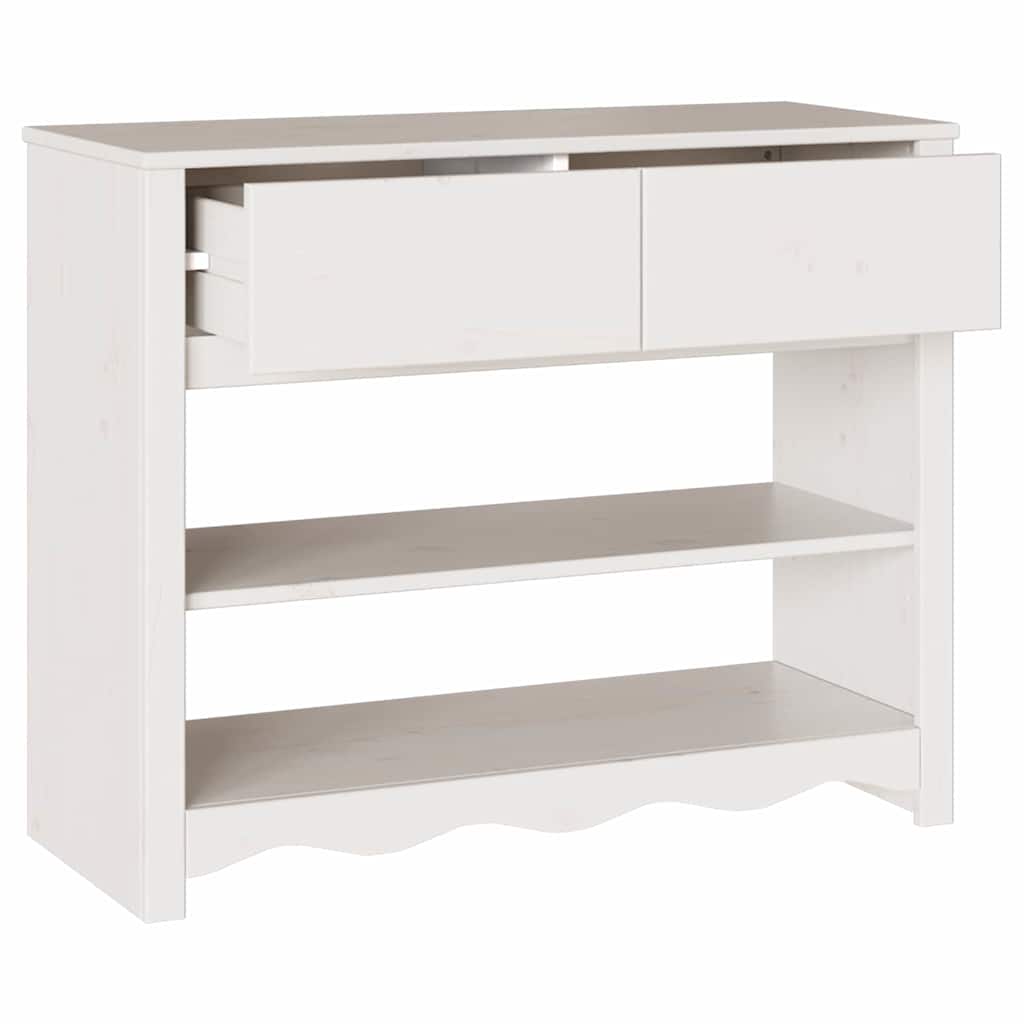Console Table Drammen White 89.5 x 37 x 73 cm Solid pine wood