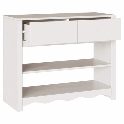 Console Table Drammen White 89.5 x 37 x 73 cm Solid pine wood