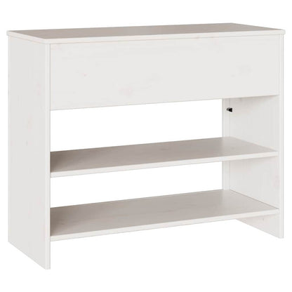 Console Table Drammen White 89.5 x 37 x 73 cm Solid pine wood
