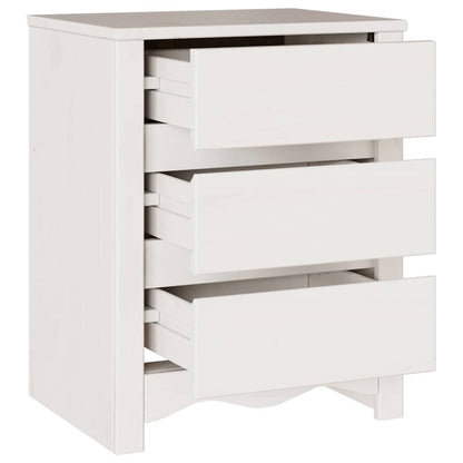Bedside Cabinet Drammen White 45 x 35 x 56 cm Solid pine wood