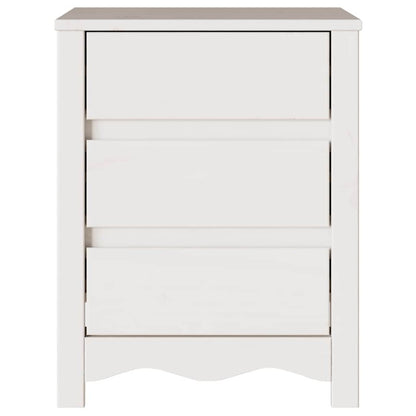 Bedside Cabinet Drammen White 45 x 35 x 56 cm Solid pine wood