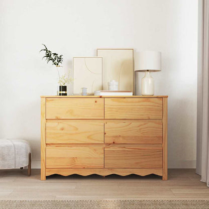 Chest of Drawers Drammen Oak 111 x 43 x 73.5 cm Solid Pine wood