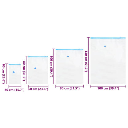 Vacuum Storage Bags 15 pcs Transparent and blue 130 x 100 cm