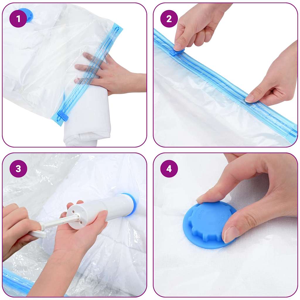 Vacuum Storage Bags 10 pcs Transparent and blue 130 x 100 cm