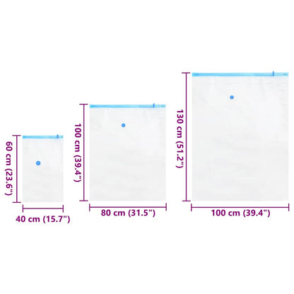 Vacuum Storage Bags 10 pcs Transparent and blue 130 x 100 cm